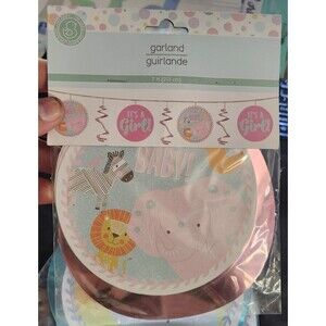 It’s a Girl Baby Shower Garland 7 ft – Safari Jungle Theme Pink Oh Baby Party Dé